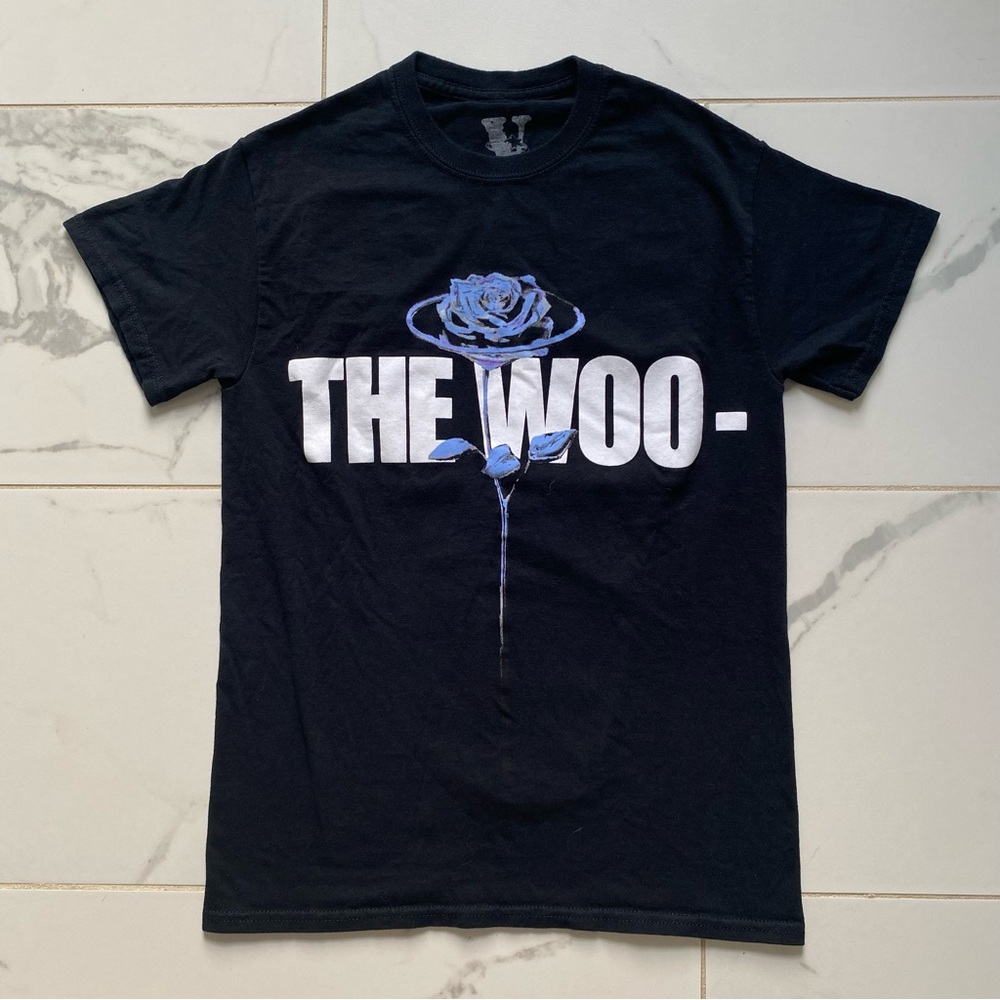 Pop Smoke x Vlone The Woo T Shirt Tee Size S Black White Purple Rose